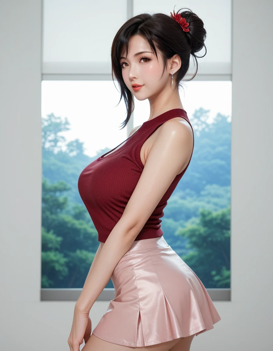 a picture of a Korean mother in a short skirt and a tank top, beautiful alluring anime woman, seductive anime girl, attractive anime girl, beautiful anime woman, anime woman, female anime character, anime visual of a young woman, beautiful anime girl, revealing clothes, beautiful alluring anime teen, an anime girl, smooth anime cg art, tifa lockhart