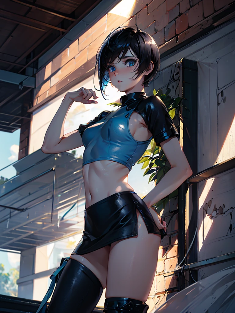 Hyper Quality、8K quality、High resolution、Image quality captured with a single-lens reflex camera、(software)、Perfect Anatomy、(Black Grey Short Hair、Shoulder-length hair:1.2)22 year old beauty.Mature face、blue eyes(Sharp look:1.4)（a small amount of sweat all over the body:1.2）(Nice shape and normal breasts)
BREAK

(Wear a blue sporty tank top with lines、Wearing running shoes:1.3)（Uplifting:1.3）

(Warm-up exercises、warm up:1.4)（Perfect Anatomy:1.4）break(watch the sunrise、Looking away:1.2)(The orange morning sun is dazzling🌇:1.3)(Tree with fresh green leaves々There is a park、Next to the lake:1.1)