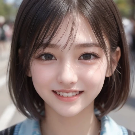 detailed face, cute face,brown eye, master piece , best quality , highly detailed , (matured female) , hand in pocket , hoodie , short denim , smile , japanese

