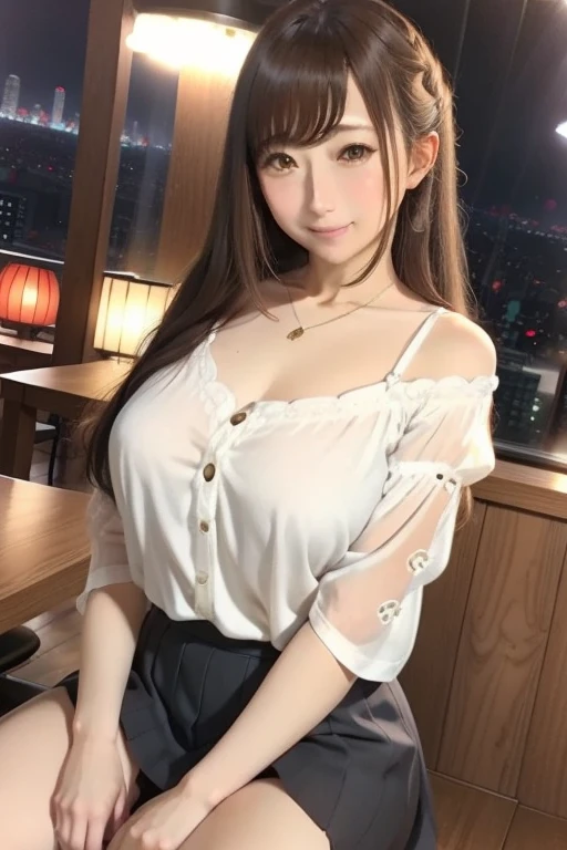 (Realistic、High resolution:1.3),alone, One Girl, masterpiece, highest quality, Very detailed, Cinema Lighting, Intricate details, High resolution, Official Art, Beautifully detailed face and eyes, High resolutionのイラスト, 8k,(((Hair Bun:1.5))),Ash Brown Hair:1.3, Very thin body, ((Long skirt、Black lace blouse :1.3)) 、Single Blade, blue eyes, Glasses, Conceit, Sit on a chair, whole body, Big Breasts, White shirt, Book_stack, library, ((vine)), Looking at the audience
