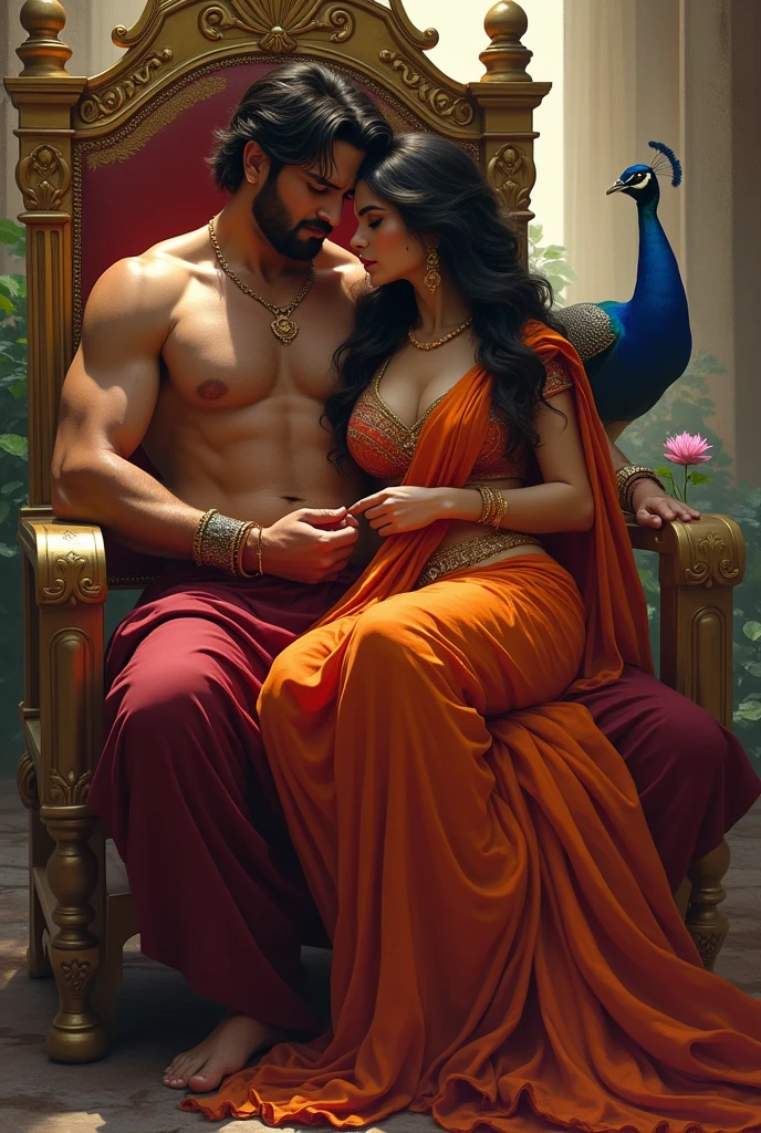 (couple nude cuddling), hyper realistic, ((rough man Zeus muscular insert his cock to princess vagina)), beautiful, sexy pose, (vagina exposed), big breasts, huge breasts, gigantic breasts, colossal breasts, cleavage, bare legs, see-through, standing, hanfu, wet, clear, realistic, highest detail, Chinese mythology, dragon pattern, phoenix, sacred, holy, golden mountains, heavenly palace, countless palaces, clouds, golden light, (cock on vagina), (penis on vagina), erotic pose, doggy style
