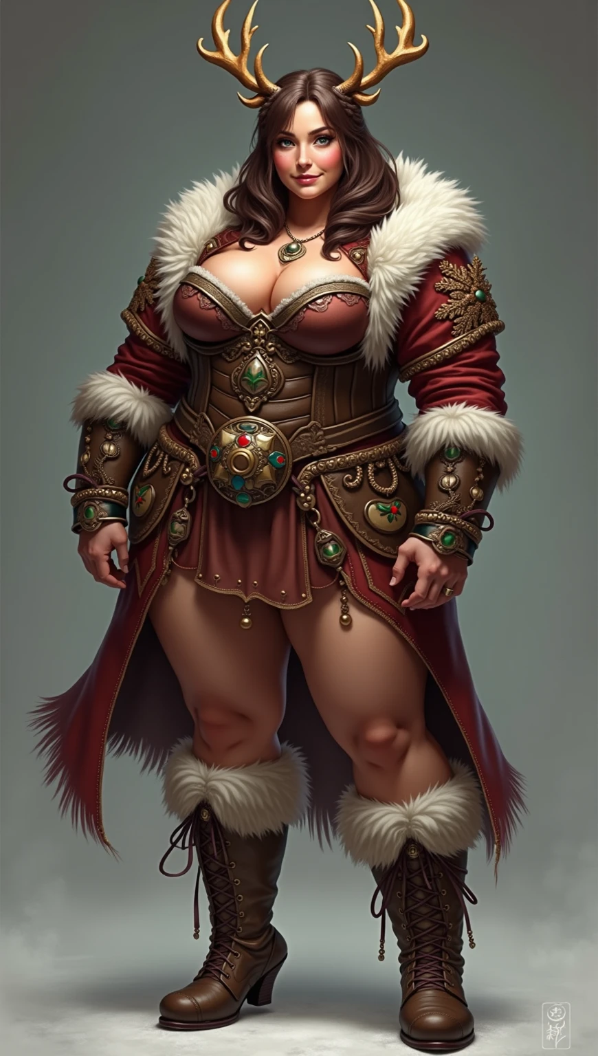 ((best quality)), ((masterpiece)), (detailed),nsfw, sharp,photorealistic, ultra high res, intricate, hyperdetailed, (skindentation), (full body), <lora:manuela-nvwls-v2-final:0.7>
cute, feminine, detailed body , (detailed face:1.1), (outlined iris), (perfect eyes),<lora:add_detail:0.3> ,(xmasManuela, christmas, ribbon, red collar, fake antlers, fake animal ears, cape, fur trim, red leotard, brown gloves, fishnets, boots), (narrow waist, thin)
4k, beautiful, <lora:eyeLora_eyesV10:0.4>:1.3 , head, feet, legs, standing, walking
1girl,
<lora:bimbostyleFourU:0.5>
(huge lips:1.3) , (thick lips:1.3),
(large breasts:1.4), ()
art by makoto shinkai and artgerm