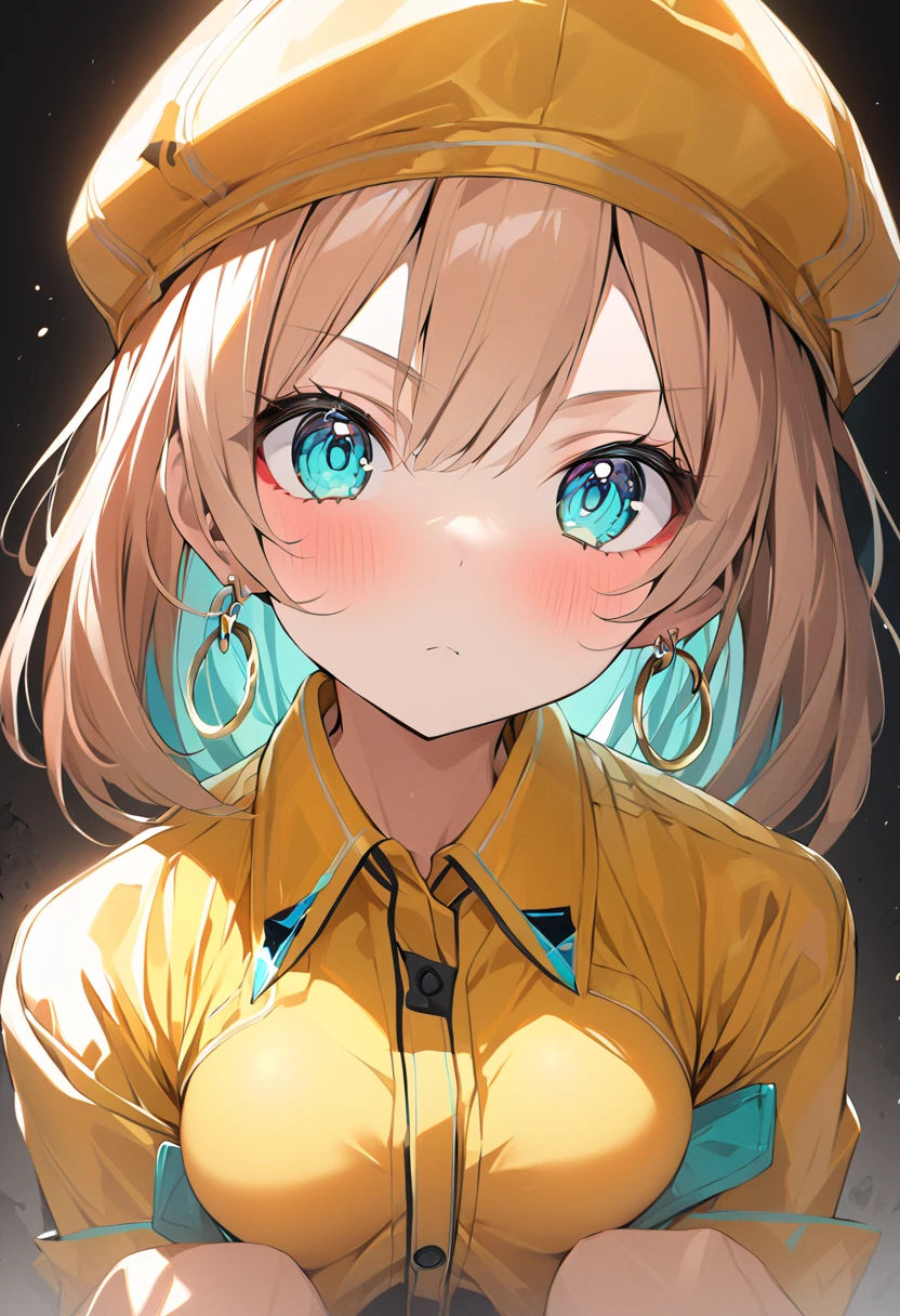 skistyle, miku hatsune, masterpiece, best quality, 1girl, blush, aqua eyes, cap, closed mouth, earrings, hat, hoop earrings, jewelry, looking at viewer, shirt, simple background, solo, upper body, yellow shirt,Score_9, Score_8_up, Score_7_up, Score_6_up, Score_5_up, Score_4_up, Source_anime, Tag1, Tag2, Quality_masterpiece, Anatomically correct, Beautiful face, Perfect face, Highly detailed beautiful face and eyes, Attractive face, Detailed face, Delicate facial features, Detailed skin, medium breasts, Wide hips, Perfect fingers,