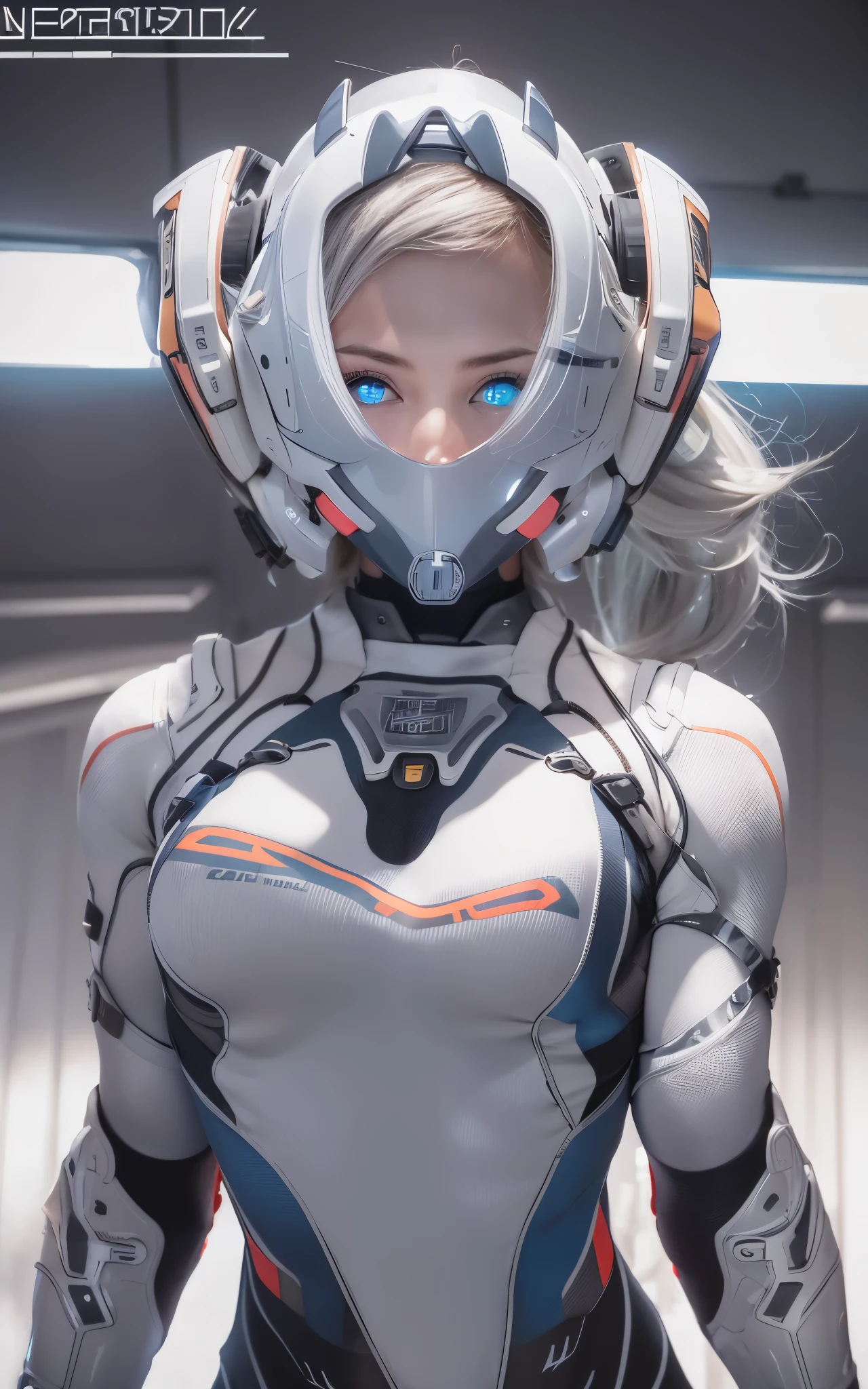 ((Best Quality)), ((masutepiece)), (Detailed: 1.4), (Absurd), Caucasian female fighter pilot ready for war, front walking, muscular sculptural body defined, Closed mouth, muscular body covered by technological clothing, Neon Genesis Evangelion Suit, Cyberpunk, generous neckline,  ((perfect large breasts)), (blue eyes without pupils), long manga-style eyelashes, close to real, Crazy face, Sexy Pose, Centered, scale to fit the dimensions, nffsw (High dynamic range),Ray tracing,Hyper-Resolution,Unreal 5,Subsurface Dispersion, PBR Texture, Post-processing, Anisotropy Filtering, depth of fields,  Maximum clarity and sharpness, Multilayer textures, Surface Shading, accurate simulation of light and material interactions, Perfect proportions, thirds rule, top-quality, in 8K, ultra-detailliert, Being on the roof of a skyscraper, Smooth bodysuit, spiffy white zero suit