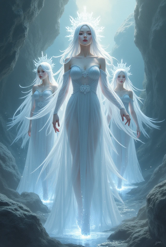 masterpiece,Distinguished Quality,Mirror-like,Cinematic Experience,insanely detailed,absurdres),8k,wallpaper,(Ray Tracing),4females together,,Beautiful Shii Women,(God the Lady of Light is floating in the air:2.0),(front:2.0),”(A body made up of white light particles:2.0)”,BREAK(White Hair:2.0),(White skin:2.0),Portrait of a goddess,(god々Shii:2.0),(fantasy digital art:2.0),(Upper body close-up:2.0),(super sexy:2.0),(Diffuse reflection of light:2.0),BREAK(The background is the beautiful Aurora:2.0),(Beautiful face,Detailed face,Beautiful skin texture:1.3,Beautiful Hair),(Detailed hands:2.0),(Beautiful hands:2.0)