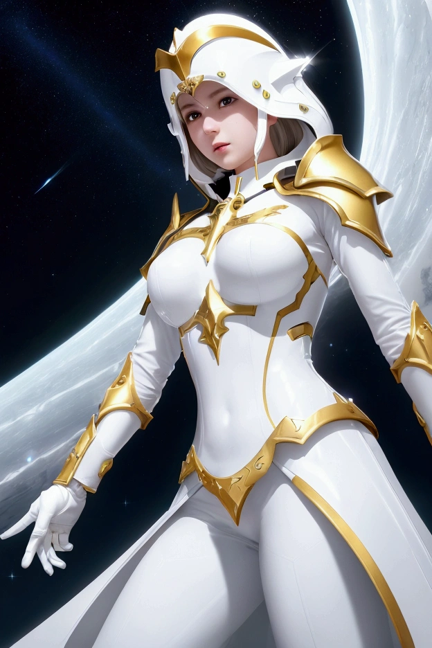(((Saint Seiya style aesthetic))) (Masterpiece) realistic BIG bust to the pelvic area ((beauty shape)) of a beauty hyperrealist & photorealist beauty young astonishing idol kpop knight girl wearing highly & extremely detailed cropped white combat suit body with cape & scarf (masterpiece), magic & incantation glowing flying surrounded her, Unity 8k, pearly perfect wet skin with pores (short bob cut hair with colorful bangs fringes) ((perfect face shapes, complete perfect red lips, perfect nose, correct beautiful eyes, eyelashes, detailed intricate iris textured face in ZBrush)), Ultra HD, vines, midnight aura, developed by Unreal Engine 5, Ultra Sharp Focus, Art by Alberto Seveso, Sci-Fi, vibrant & intricate Artwork, golden Ratio, epic