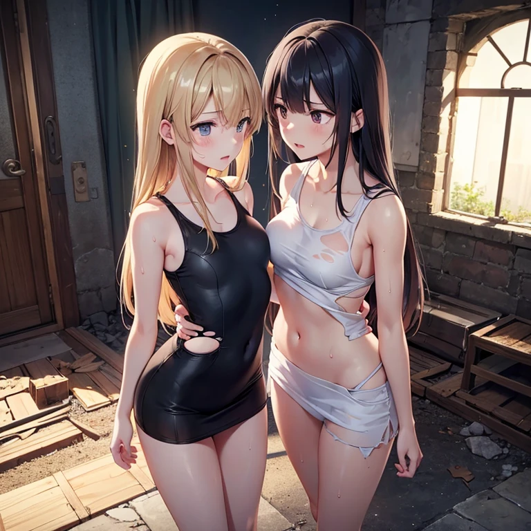 The specified attribute prompt is:
"Black hair, The highest resolution, curvy body, Small frame, Big breasts, bikini, Shore, lingerie"