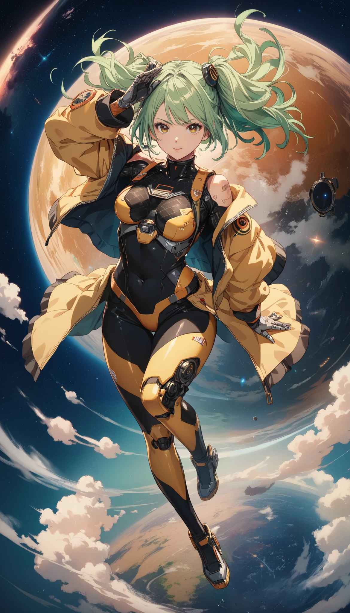 (masterpiece:1.4), (intricate:1.2), (detailed:1.2), (vibrant colors:1.2), BREAK,
(retro:1.0), (vintage:1.0), (cowboy shot:1.0), BREAK,
(girl:1.2), (sitting:1.0), (spacesuit:1.0), (space:1.0), <lora:Retro_Anime-000002:0.8>