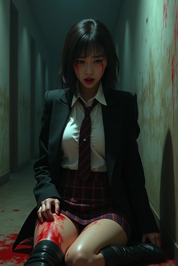 1girl, red hair, yellow spiral eyes, realistic lighting