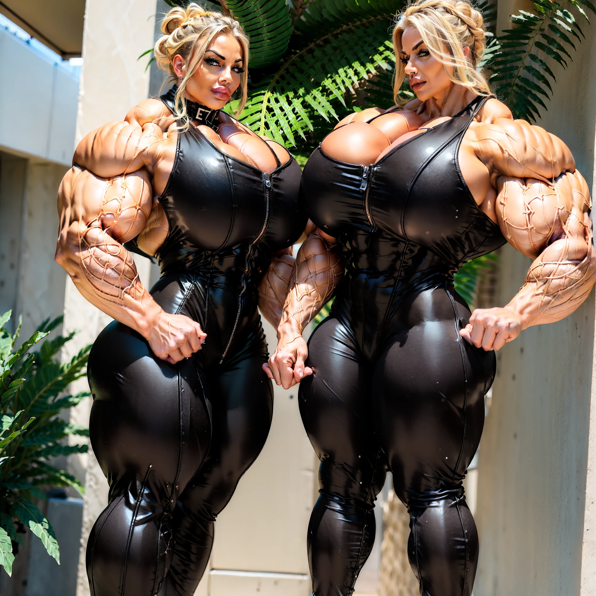 (((American photo))), ((((Massive Female Bodybuilder:1.4)))), ((((huge muscular ass)))), (((wide hips))), (slim waist), (((wide shoulders:1.3))), (((((Huge breasts:1.3))))), ((one young woman)) dressed with a (small chain mail bikini) in a medieval castle ruins, (skin texture:1.1), (high detail face), (Celtic tattoo on her thighs), blonde, beautiful, (sitting on a throne made of bones and skulls), realistic, hero, high details, degree cinematic color, sweaty, battle scarred, ((NSFW))