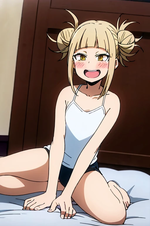 best quality, amazing quality, very aesthetic, absurdres, (1girl, oshino shinobu, monogatari \(series\), solo, blonde eyes, blonde hair, small breasts),(naked:1.8), (night, thigh:1.3), (cowboy shot), (spread legs:2), (from above0.7), (long hair, adult), (bent over, arms behind back:1.4), (blush:0.7), (lie down), (rolling eyes, upper teeth only), expressive eyes, perfect face, 4k, extremely detailed anime illustration, extremely detailed eyes, perfect anatomy, light rays, extremely delicate body, smooth skin, (bedroom background:1.5), clear eyes, beautiful face, smiling at viewer, (anime style:1.7), (cinematic Light:1.5), (highres:2),
