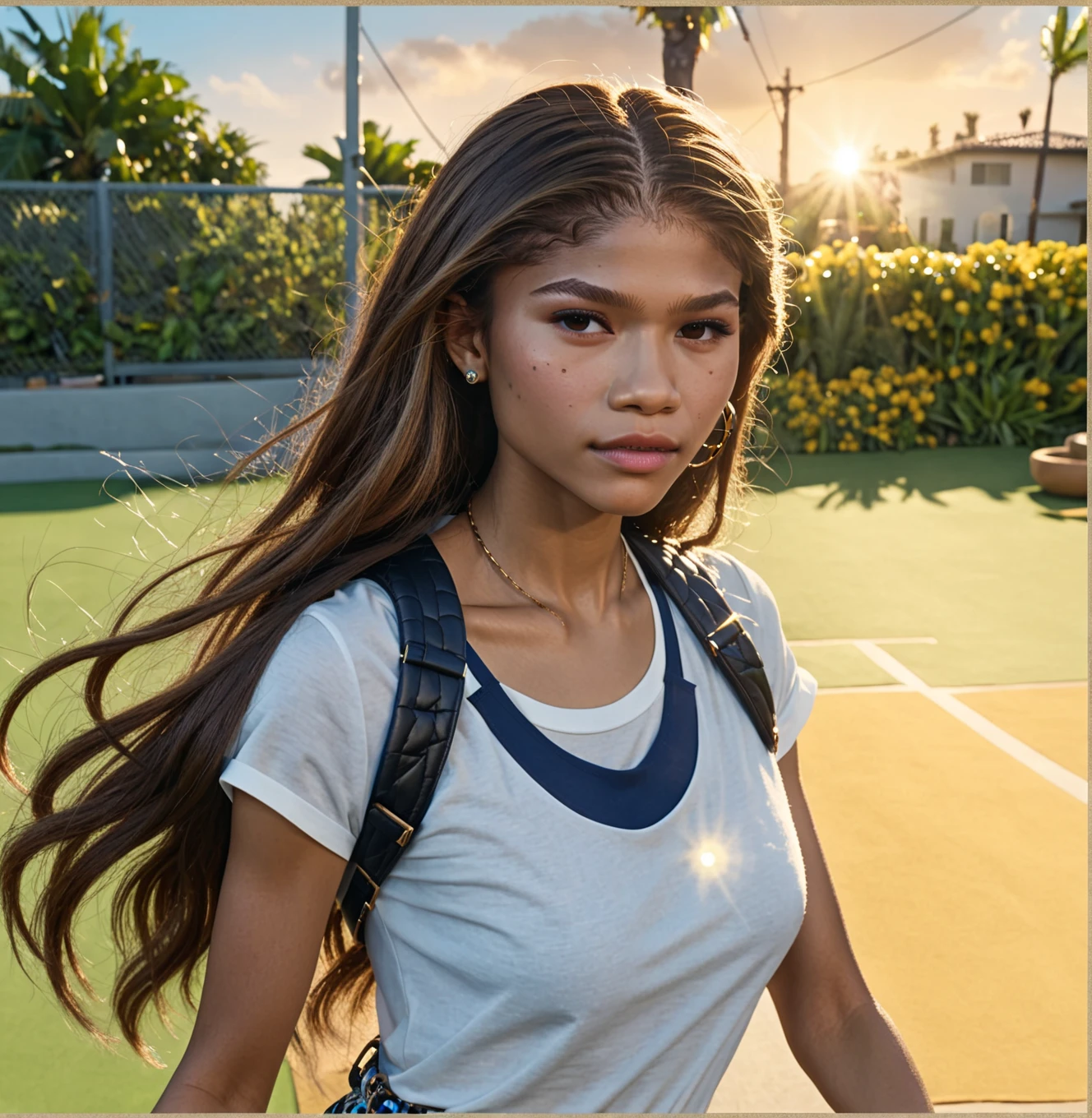 (zendaya:.4), (32k:1.5, Highest quality, masterpiece, Ultra-high resolution), Professional camera work:1.6, Highly detailed skin and face textures:1.3, Captivating portrait:1.2, Very accurate, Very detailed, 1 adult female, Incredibly slim body, sense of loss, Sadness, Expressions of sadness, Small face, (()), (medium shot), 