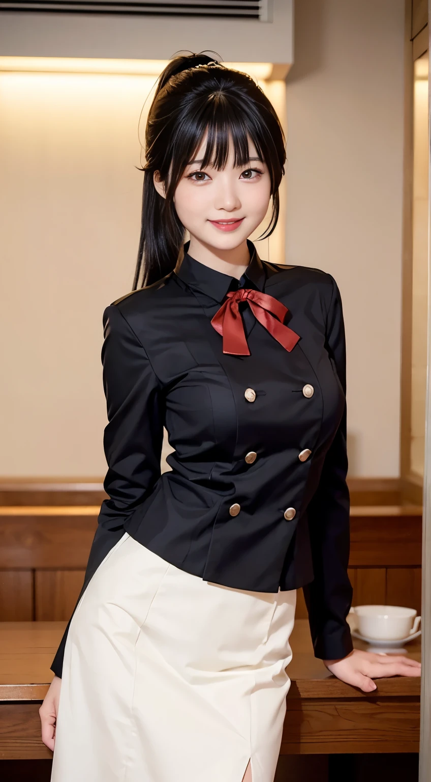 ((Top quality, 8k, Masterpiece: 1.3)), 1 girl, beauty: 1.2, (random hairstyle), ((sexy JK uniform)), (gaze at the loved one), super detailed face, detailed eyes, double eyelids, white straight hair, (((large)), correct anatomy, perfect body, standing, long legs, red lips, big breasts