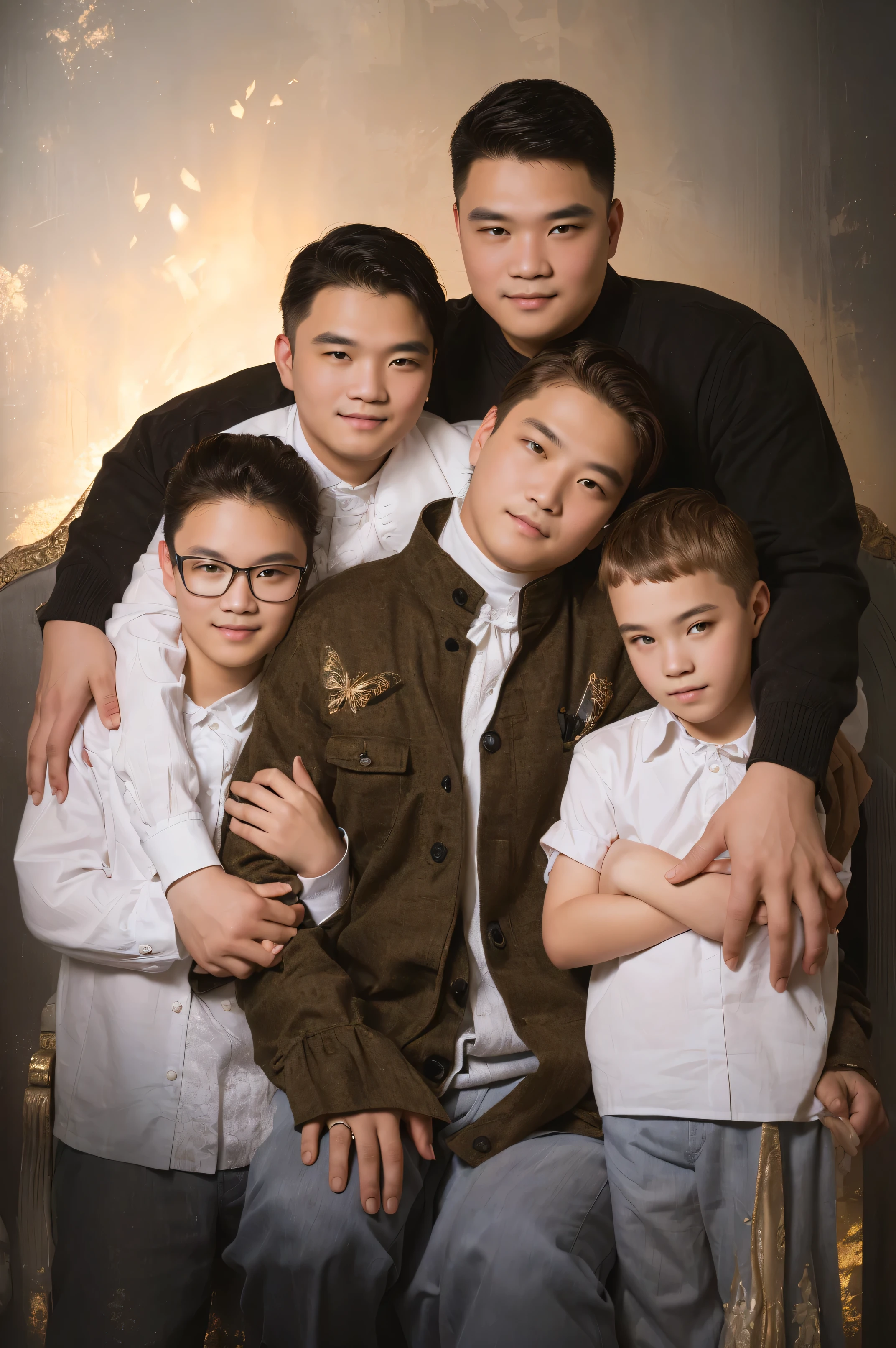 family portrait, photographic photography , High-quality detail , highest quality, masterpiece, don't change anything, 8 k