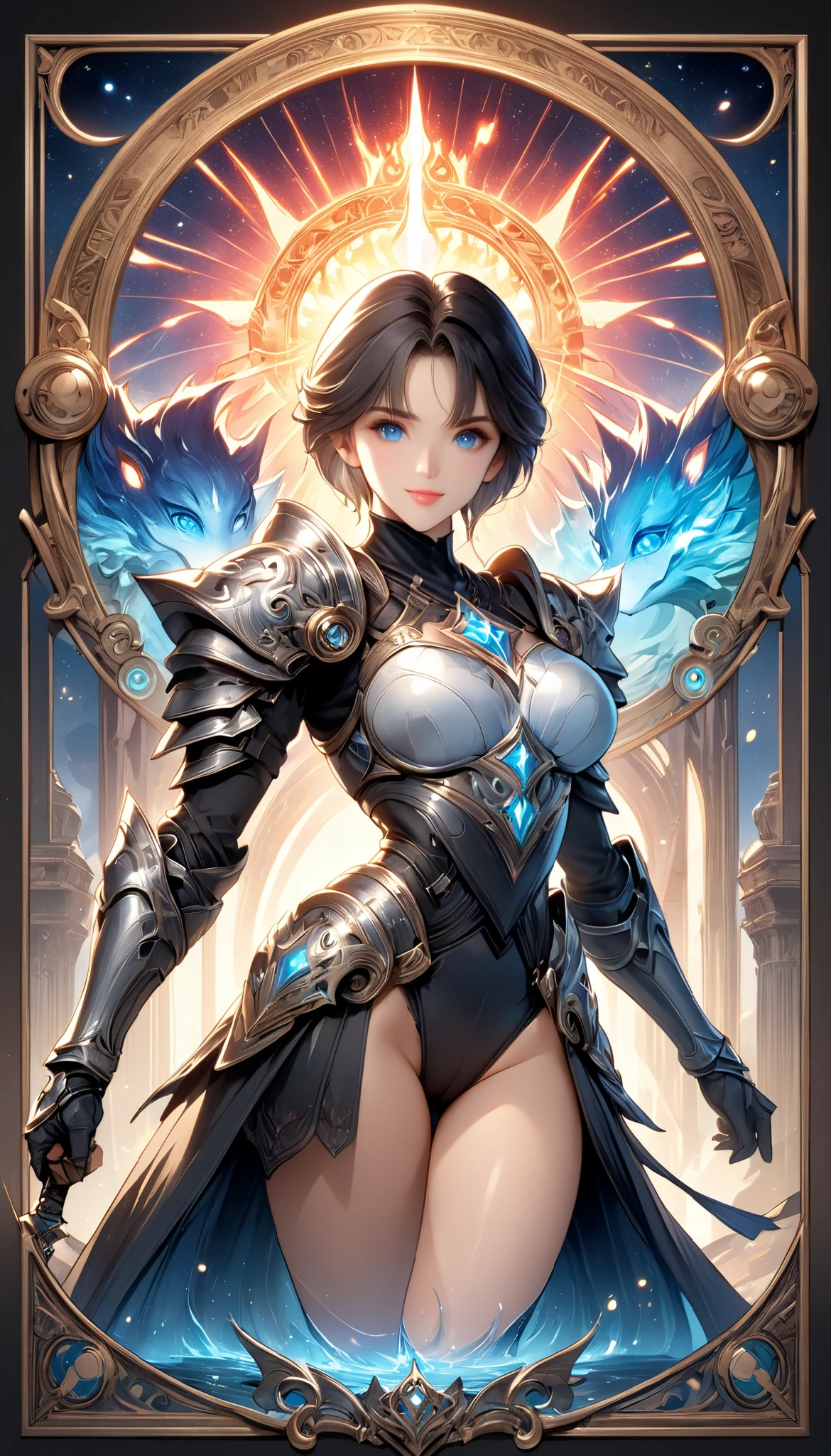 8k resolution, masterpiece on penis , top quality, Award-winning works , unrealistic, the above, Only sexy women, healthy shaped body, 22 years old, K knight s of St. John, Height: 165cm, big firm swaying bust,, Black short hair, detailed facial depiction , break, Mysterious blue eyes, Standard nose, eyeliner , pink lips, Sexy Long Legs , fair skin, holy k knight , Full body metal armor, Holy Sword in Flames, Royal Crest , elegant , very detailed, Delicate depiction of hair, MINIATURE PAINTING , digital painting, artステーション, コンセプトart, smooth, sharp concentration, shape, artジャム、 Greg Rutkowski 、 Alphonse Mucha、 William Adolphe Bouguereau 、art:Stephanie Law , Royal Jewel, nature, Symmetric, Greg Rutkowski , Charlie Bowwater, unrealisticな, surreal, Dynamic Lighting, ファンタジーart, Complex colors, Colourful Magic Circle , flash, Dynamic Sexy Poses , kind smiles, mystical background, aura, A gentle gaze, break, Little Light and Flying Fireflies , knight , lantern, 山の頂the above下界を見下ろす, starry sky , milky way, nebula, shooting Star
