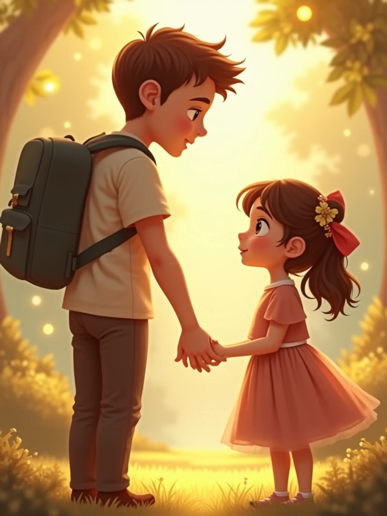 A boy shaking hands with a cute girl
