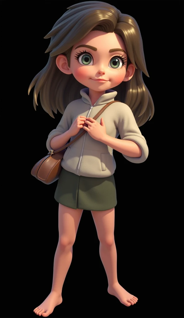 <lora:VRAMsVanellope:0.5>, xyzvanellope, 1girl, beautiful, brown hair, short, portrait, candy, solo, hair ornament, bow, chibi, hoodie, green hoodie, striped pantyhose, skirt, 3d, 3d render style