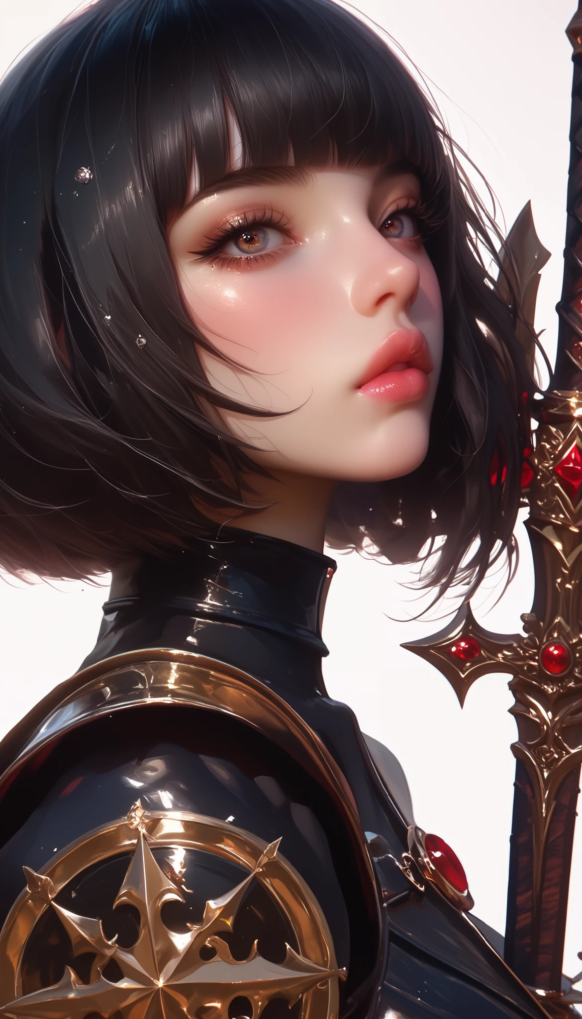 Anime - style image of a woman with a sword and armor - SeaArt AI
