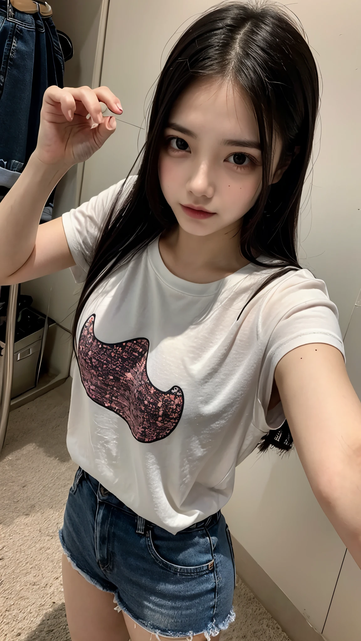 (Ultra-detailed背景、Detailed Background)、Absurd、High Resolution、Ultra-detailed、Very detailed、One girl、(Colorfulのトランプマーク:1.3)、(Tangled:1.2)、(Geometry:1.2)、(Colorful)、Slender、、Flat Body、Elementary school student's face、(Laughter:1.6)、break、Showing teeth