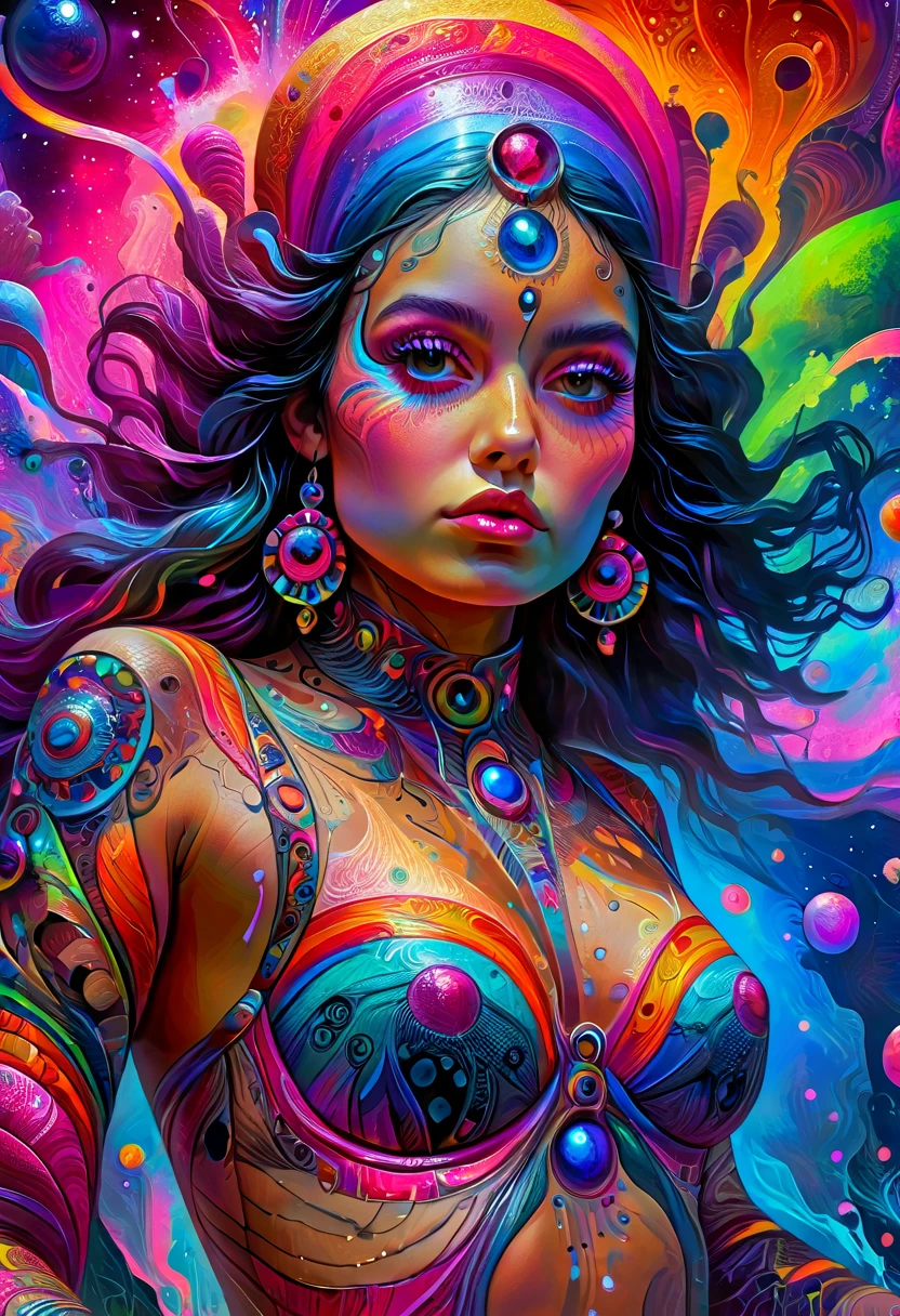 open-legged woman, saturated colors, psychedelic image, LSD, mandala, fractral, fantasy, tattoo, painted body --auto --s2