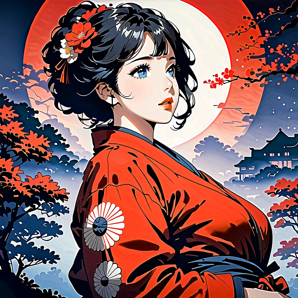 Eros、Beautiful mature woman、Naughty pose、( digital art style 1.2)、 big breasts、 darkness、 silhouette、( Fantasy Art 1.2)、 greatest masterpiece、 top quality、(Anime Art 1 .2)、(lo-fi style 1 .2)、Katsushika Hokusai-style painting、 bondage(Gloss)、(graphic art style 1.2)、Combat Uniform( Pichi Pichi )、Side view、fight、 magic 、thunderstorm 、Ultimate Mysteries 、fluctuation、cigarette、