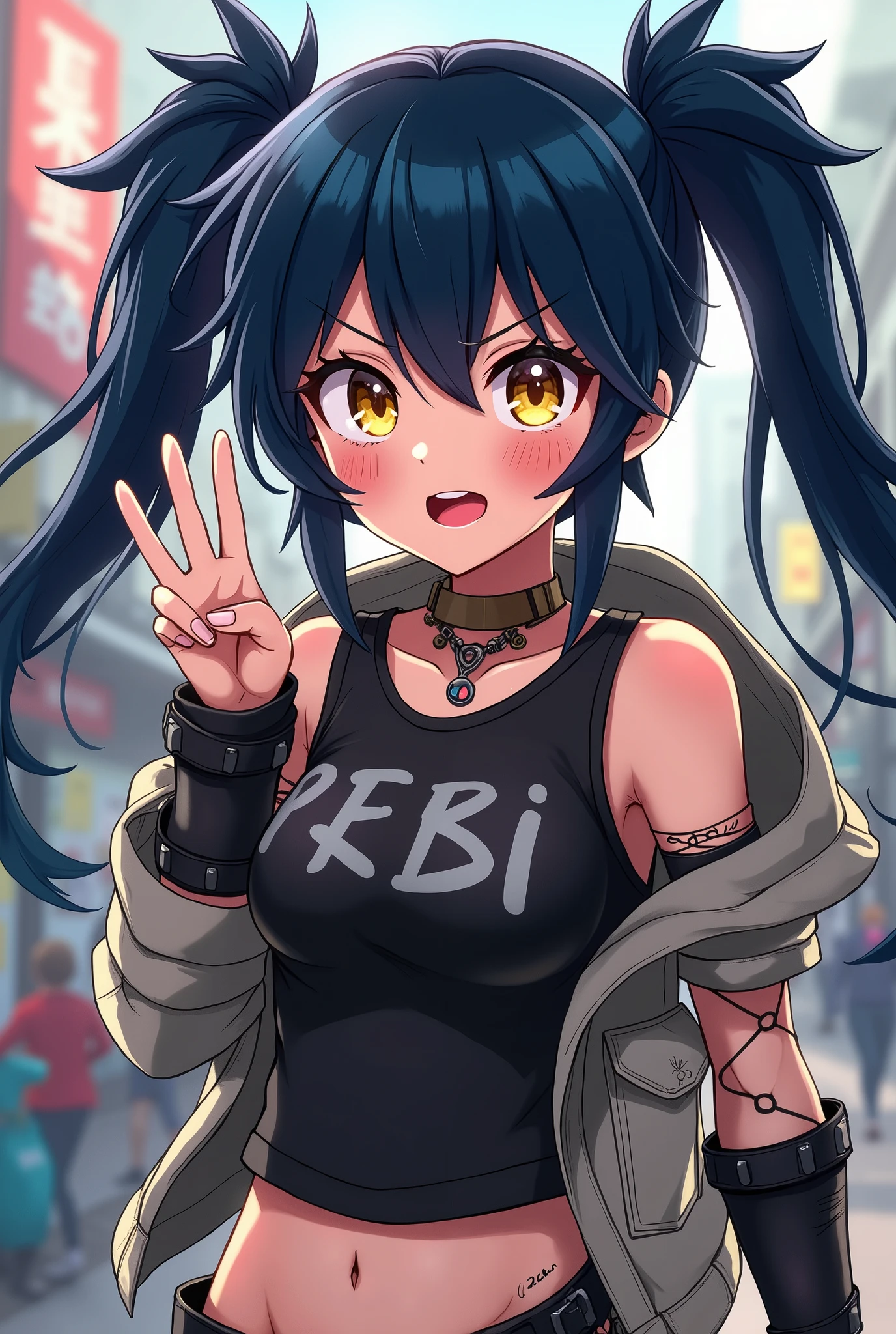 Detailed Background, masterpiece, Highest quality, smile, ornament, hoodie, Portraiture, Yellow Neon, graffiti, dark, night, Glowing Eyes, Black light((Toddler girl))　(())((naked))　((nsfw)