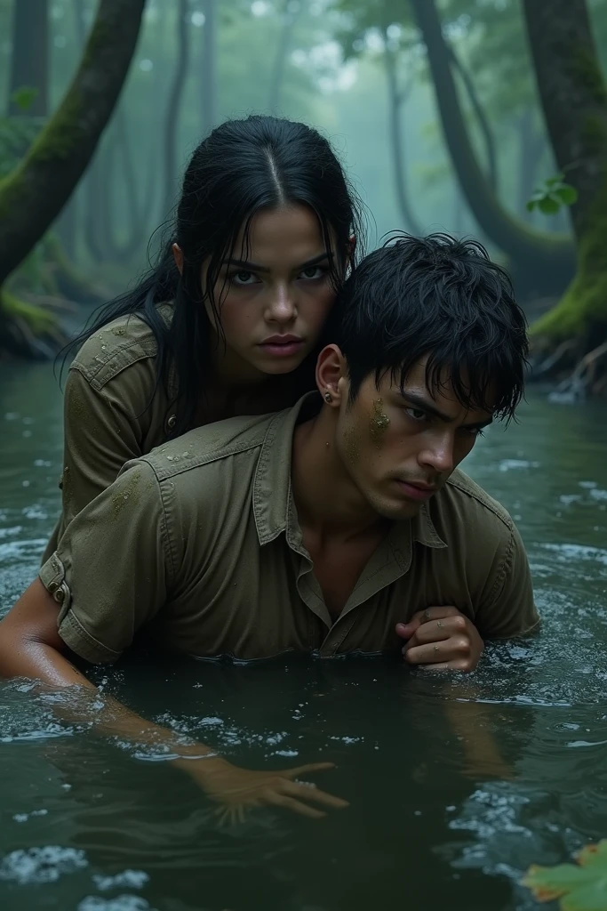 4k dois JOVENS homens muito bonitos sem camisa em frente a um espelho , WATCHING WATER DRAIN FROM THE MIRROR ultra realistic, 8k, cinematic