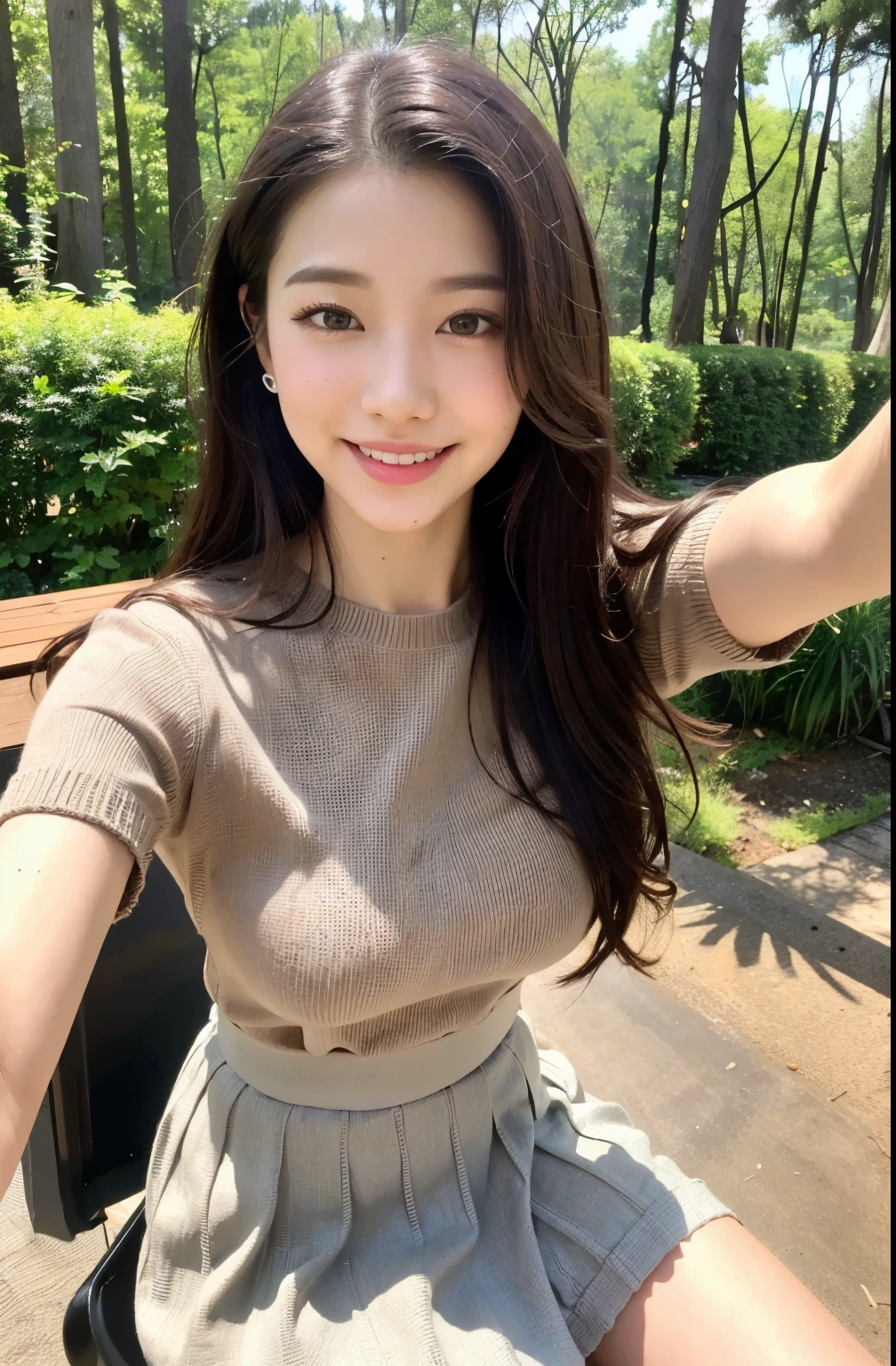 ((8k:1.27)、 top quality、masterpiece、 super high resolution:1.2)Beautiful Chinese women photos (Comfortable:1.1) ((knitted shirt and long pleated skirt:1.21)) Designed by Greg Rutkowski and Alphonse Mucha Exquisite Elegance、 fantasy standing in a church、 Details、geometry、Gradient lighting、 one girl 、 Delicate Skin、 watch the audience 、 Brown Eyes 、(Flaxen long hair:1.2)、( photorealistic:1.4)、( top quality:1.0)、( super high resolution:1.0)、(Hands-free:1.0)、8k、 RAW photos 、 (Representative Song: 0.2), ( pure eros face inserted_v1:0.5)、Lightweight short sleeves、(((Full-time housewife)))、(38 years old)、mischief、schedule、Stir、Eyes that look like they want something、Inviting gesture、Etching Lip、Shortcut、Long hair、((her home))、((smile))、((Selfie))、((No seams)),(Teeth are visible),(Old-fashioned face), ((Curved waist)),((bedroom)),( sitting),(( has legs open)),((side)),((( fat))),((Standing in a cafe)),(( big eyes)),((Long neck)),(( Big Nose))