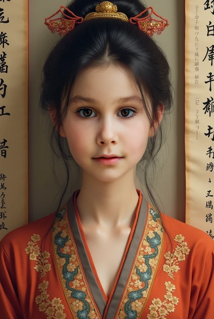 there is a girl that is sitting at a table with a laptop, chinese girl, beautiful character painting, realistic cute girl painting, by Li Fangying, with cute - fine - face, trending on cgstation, chinese style, girl cute-fine-face, by Yu Zhiding, trending at cgstation, by Qu Leilei, by Zhou Wenjing