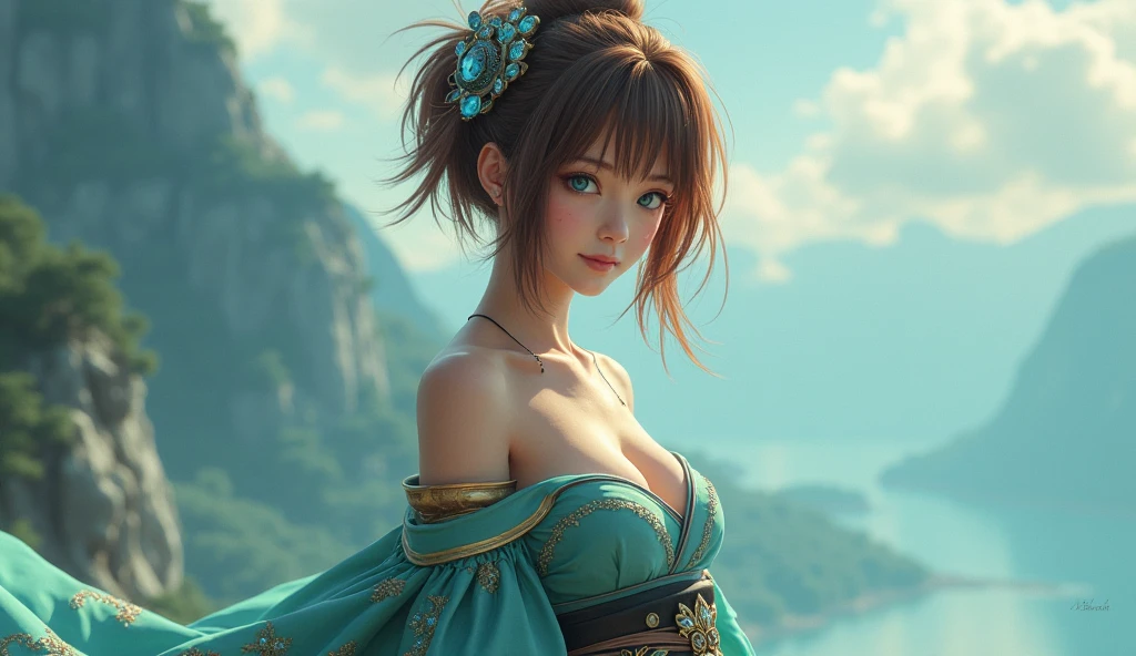 (masterpiece, best quality, photorealistic, ultra-detailed:1.2), 3/4 body portrait, a paddy elemental goddess, bestowing fertility all year round, mythical, body made of earth and paddy plants, perfect body, huge breasts, wide hips, gorgeous eyes, full lips, kind smile, paddy plant ornaments, standing pose, paddy field background, golden hour, perfect illustration, anime realism, pbr, hdr, 8k, uhd
