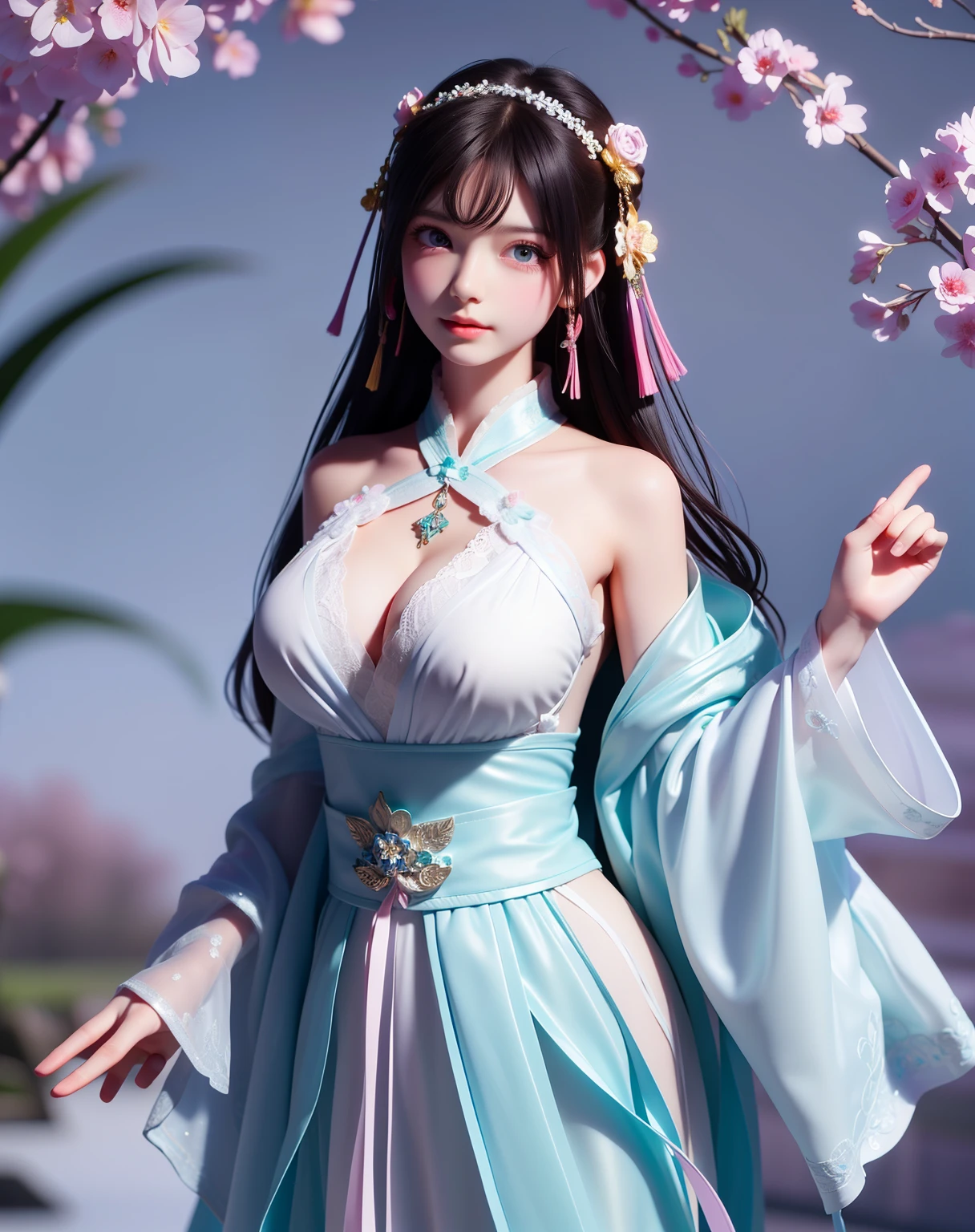 (,1girl, pov,best quality,masterpiece, ) , ((, , , , looking at viewer, cherry blossoms, )) <lora:DA_YuZiMo:0.6>
ultra realistic 8k cg, flawless, clean, masterpiece, professional artwork, famous artwork, cinematic lighting, cinematic bloom, perfect face, beautiful face, fantasy, dreamlike, unreal, science fiction, lace, lace trim, lace-trimmed legwear, luxury, jewelry, diamond, gold, pearl, gem, sapphire, ruby, emerald, intricate detail, delicate pattern, charming, alluring, seductive, erotic, enchanting, hair ornament, necklace, earrings, bracelet, armlet,halo,autumn leaves,