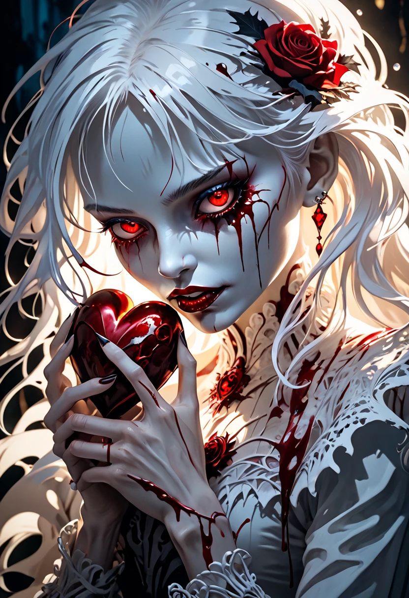 Goth girl inside a heart [Anxiety] depression blood