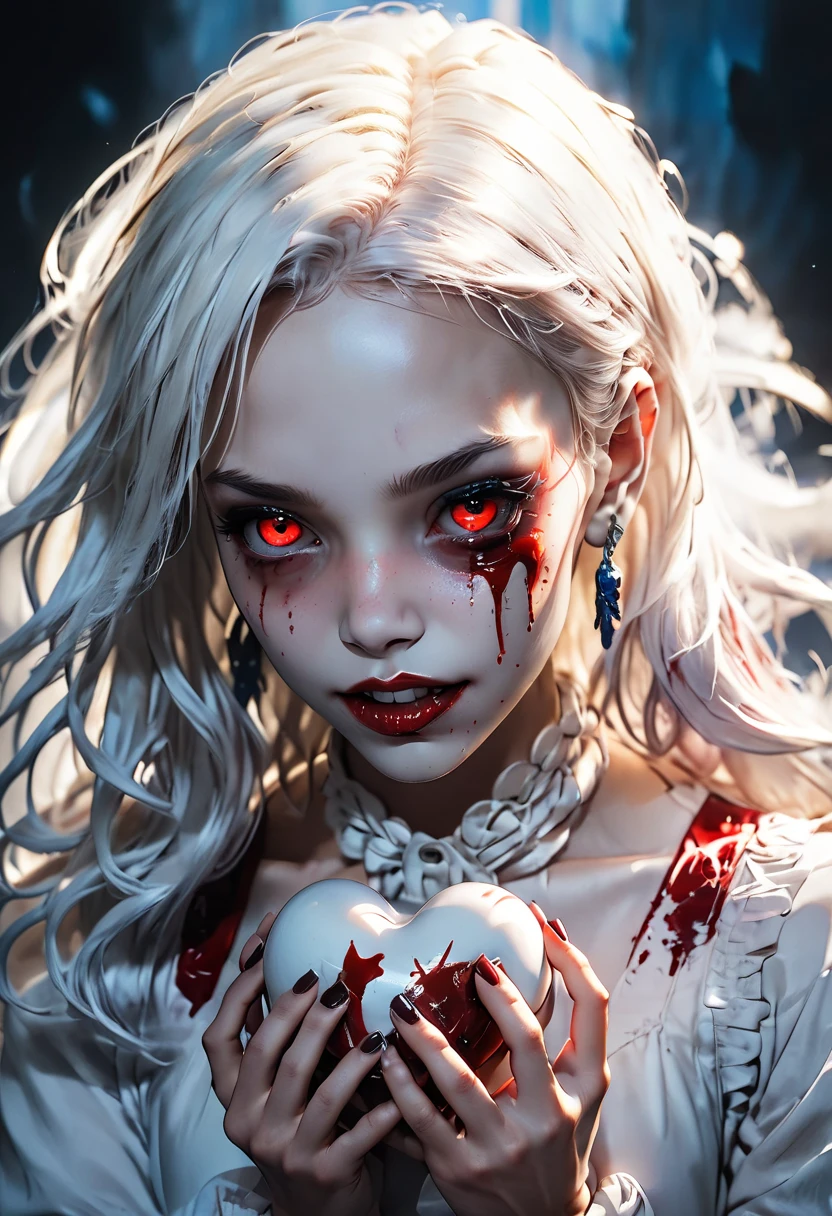 cartoon photo of beautiful brunette zombie queen