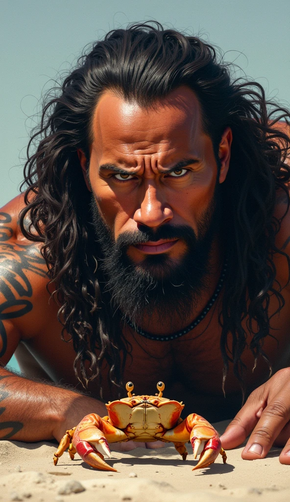 Selfie of Jason Momoa wearing a tight tank top, on the beach, a summer day, sexy, attractive