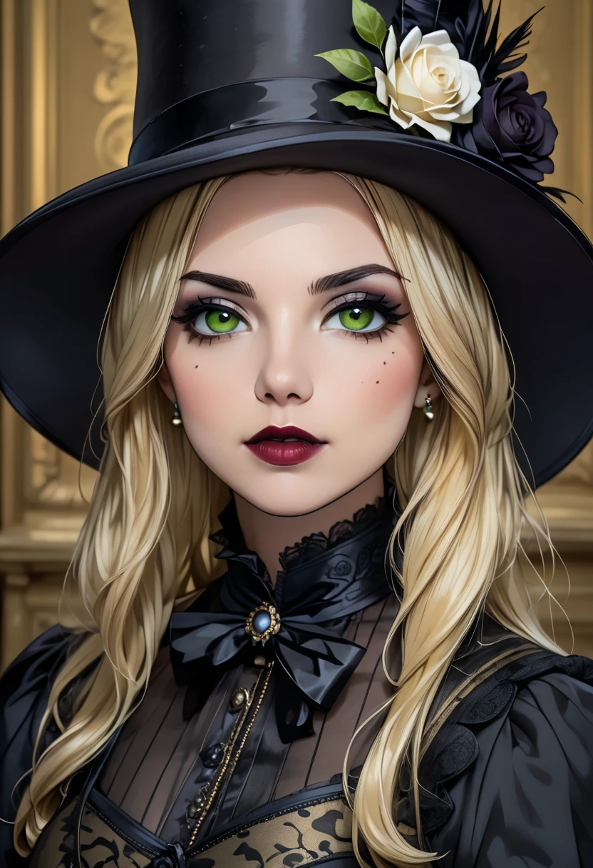 girl CHILD 10 years old, Russian blonde in braids, retrato, com roupa de jaqueta de couro E VELAS ACESSAS, GOTHIC AND TERROR, green --auto --s2