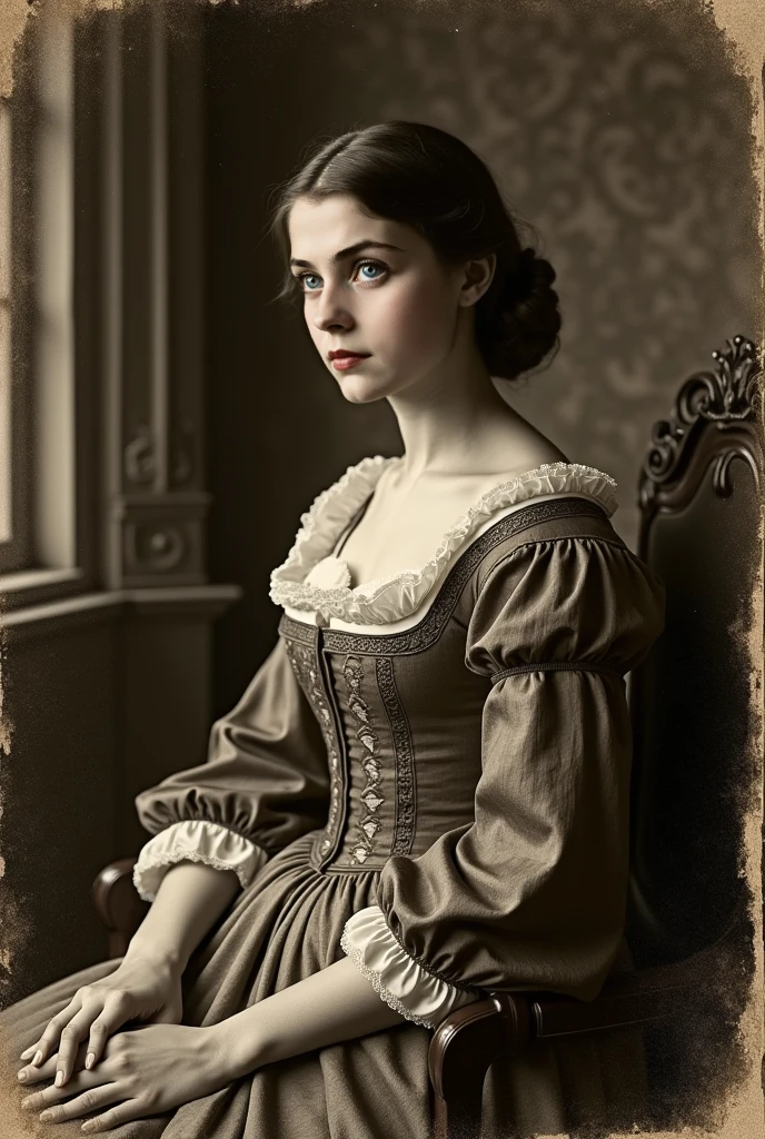 DEN_elua_sg,
(French Post card, wearing a Victorian steampunk dress sitting in a Victorian parlour house, glamour, Victorian, atmospheric Victorian steampunk:1.2),
bokeh, f1.4, 40mm, photorealistic, raw, 8k, textured skin, skin pores, intricate details <lora:epi_noiseoffset2:1>, epiCRealism <lora:ClothingAdjuster3:-1>