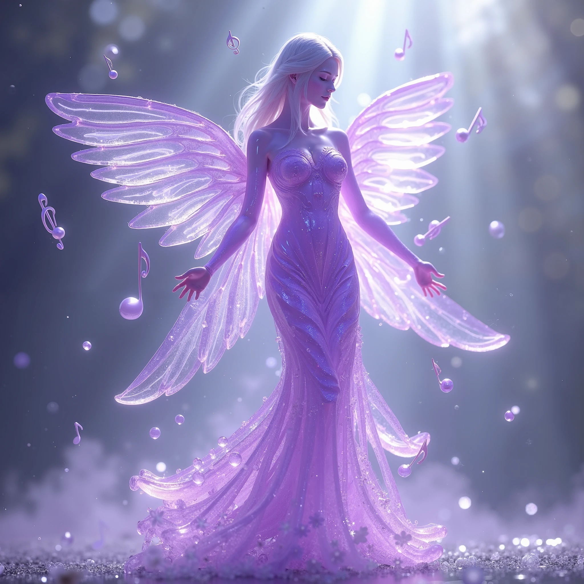 (best quality, highres, HDR:1.2), (delicate, elegant, noble) Eagle necklaces, earrings,  bracelets, setting, (shimmering, sparkling) Garnett-Turquoise-White Diamond gemstones, (jewelry store, inverted image) in the necklaces, (magic pattern, Tyndall effect) emitting the brightest light in a(n) (elegant, noble) Lavender hue, (dark-style graphics, exquisite highly detailed polished background)