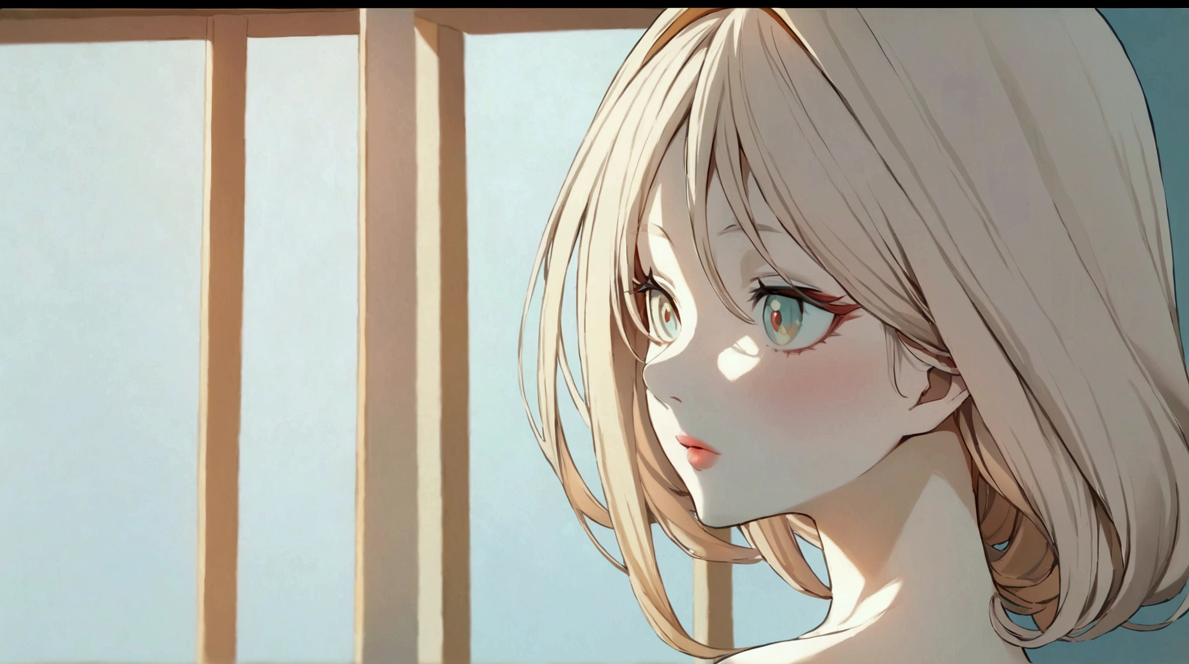 1girl blonde  caucasian
 realistic face 
windows
church 
Daido Moriyama
dramatic lighting
shadow
( masterpiece, photorealistic  ) (best quality)