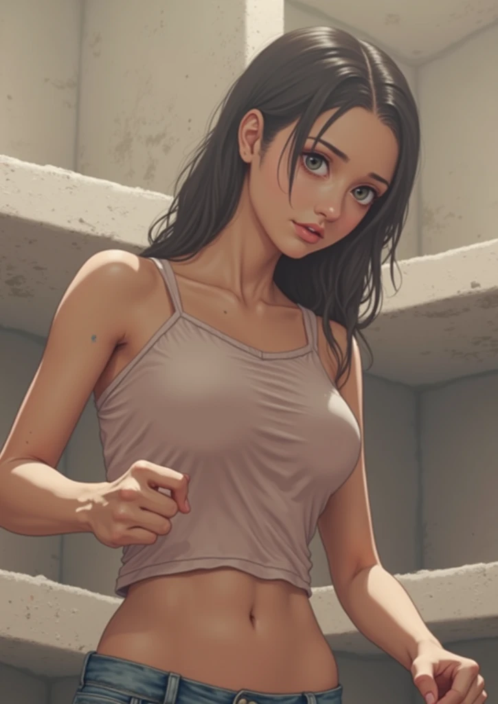 One arm in a sling