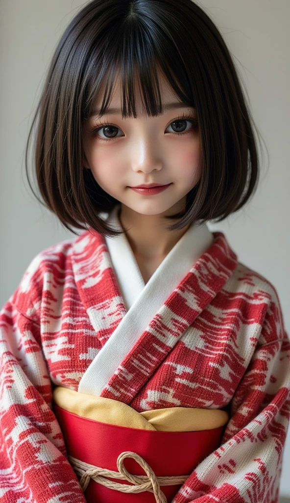 22 year old girl、 ((kimono))baby face、((Kyoto cityscape ))((knit coordination ))( sexy)
 best quality,  anatomically correct,  high detail,  very detailed,  textured skin ,  smiles, (( sexy ass))((Short Hair))(( black hair))