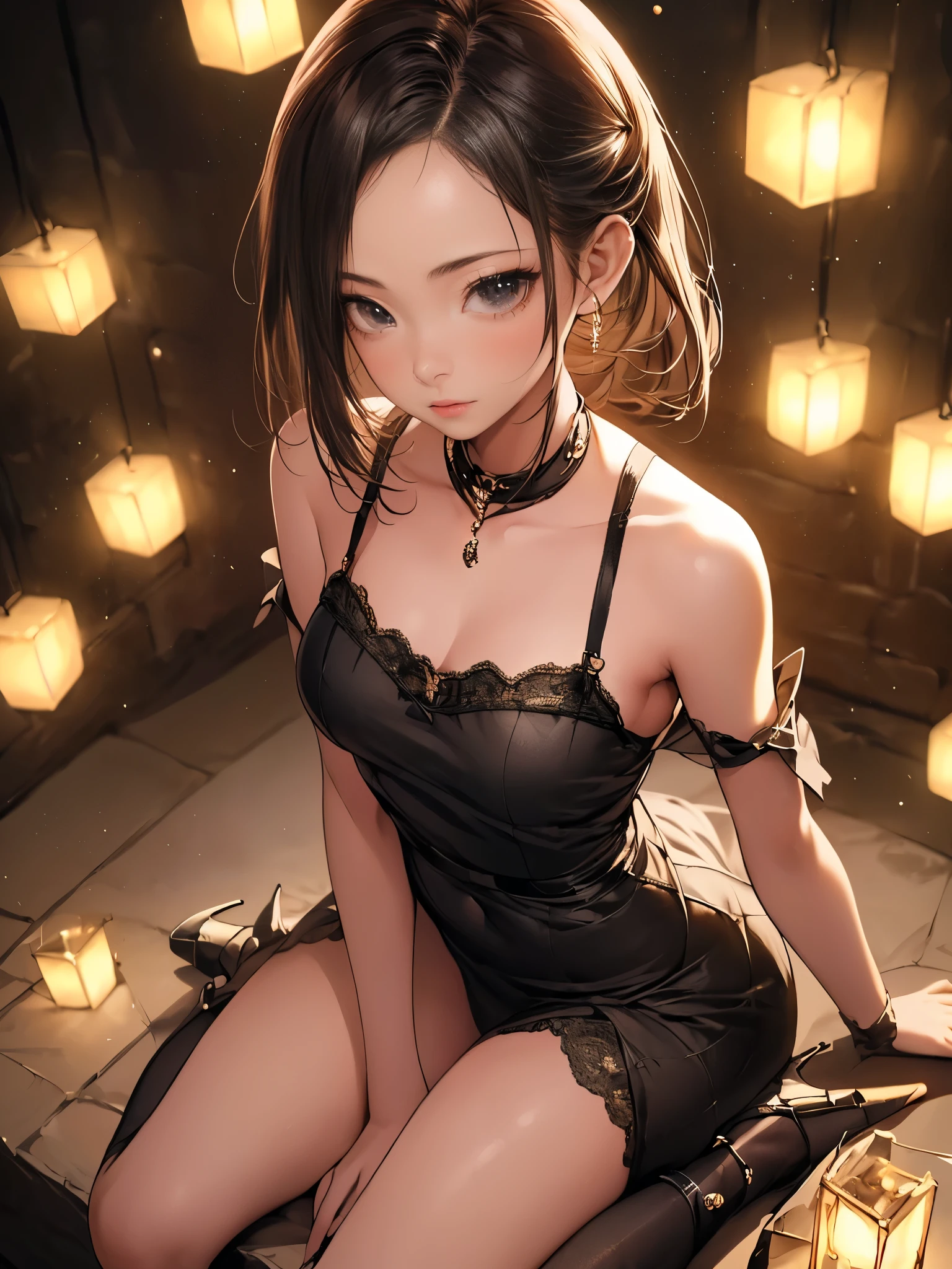 (Extremely detailed CG unity 4k wallpaper),(masterpiece),(Best Quality),(ultra detailed),(best illustration),(best shadow),(absurdities),(detailed background),cute woman, very long pigtails, good, black eyeliner, short gothic dress ((bare breasts)) ((semen)) ((Cum in mouth)) ((Cum on breasts)), Session, coquette, blush, black fishnet stockings, smile, black heels, full body shot,legs apart,bare chest,tight,black hair,high school girl,black fishnet stockings,legs apart,gothic,chained,sexy position,head on,detailed legs,one of his fingers in his mouth,her panties are visible,no panties on,with another girl,Brides,one on top of the other,blue shoes,universe background,planets,stars,space ((open mouth)) ((Ahegao)) ((sexy))