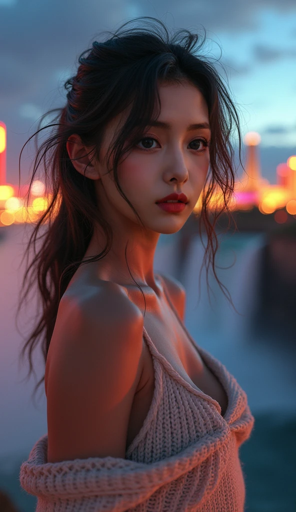 Ultra HDR 16K,obra prima ,Uma mulher de 20 anos cabelo comprido ,tema escuro tons suave cores suaves ,alto contraste ,(textura natural da pele, hiperrealismo,Crisp soft light ) fundo vermelho , fundo simples,