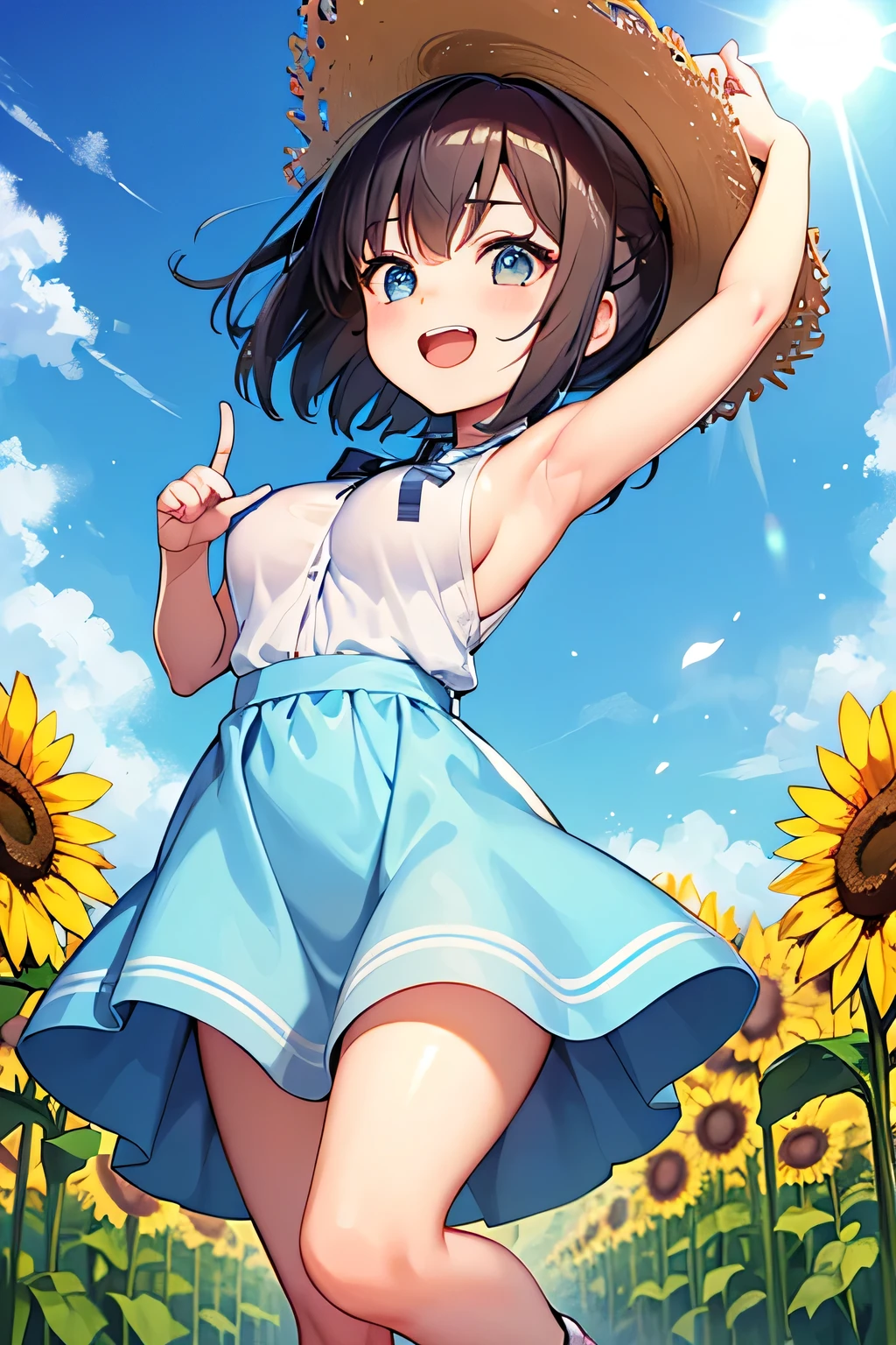 highest quality、smile、Festivals、Panty shot、Angle from below