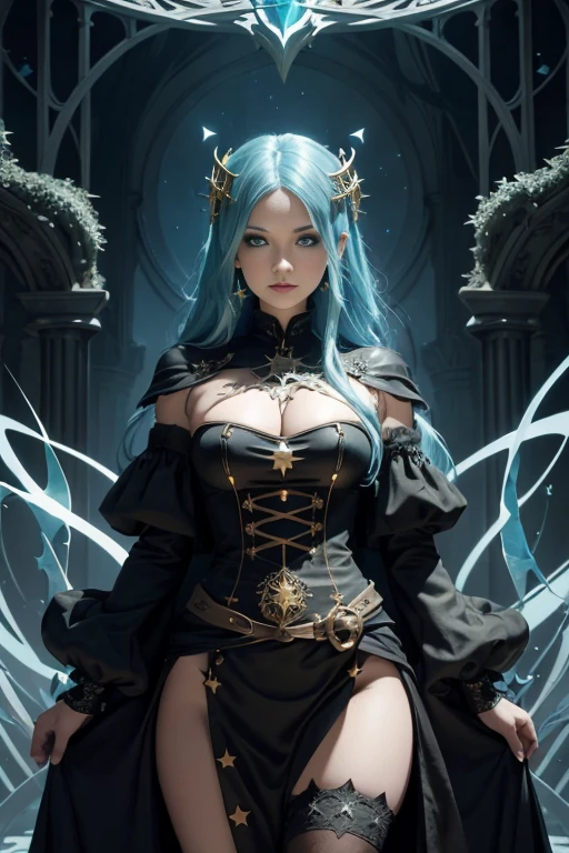 (highly detailed:1.3), 
wraith, solo, light smile, head tilt, horns, 
<lora:edgWraith>, edgWraith, wearing edgWraith costume, 
Ultra-detail, (highres:1.1), best quality, (masterpiece:1.3), cinematic lighting, windowboxed, belt, (ribbon:1.2), bracelet, choker, (jewelry:1.3), necklace, (sunburst:1.1), brooch, <lora:elie-nvwls-v2-zero:0.8>, elie macdowell, green eyes, hairband,