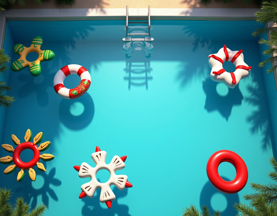 Pool parties, lively pool, playing water, movie Inside Out style, full body, best quality, masterpiece, very aesthetic, perfect composition, intricate details, ultra-detailed, vivid colors