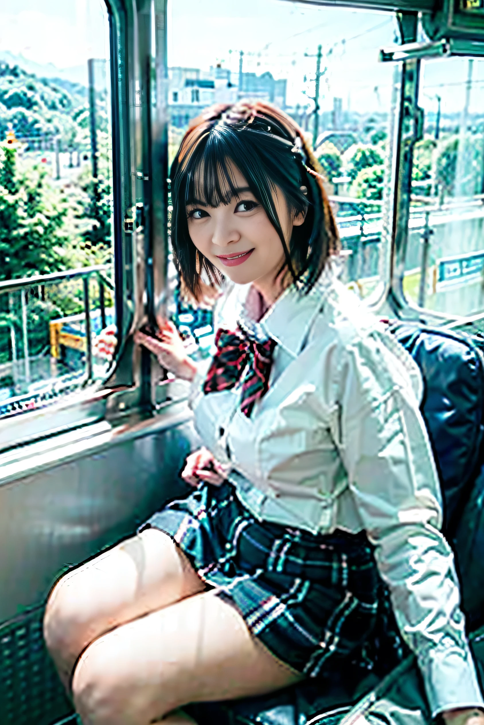 (((Spread your legs wide:1.35)))、((Boyfriend and girlfriend having sex in missionary position:1.5))、((POV:1.5))、vagina、There is a lot of pubic hair on the female genitalia、((Boldly open your legs、Thighsを押さえる、Showing off your crotch))、 One Girl、1 boy、Drenched in sweat　、Lots of pubic hair、large pointy breasts、Browsing Caution、 （Humans are biologically correct、references） 、 lose extra limbsslim limbsextra numbersmutated hands and finger fusionfingersslim bad handslong necklong body anatomybad deformationbad deformation no extra breasts、Not Futanari、Not Moriman、A girl standing near a bus stop lined with cherry blossom trees,Navy blue long-sleeved blazer,White collar with checkered bow tie,Grey Plaid Pleated Micro Mini Skirt,Navy blue knee-high socks,school bag,18-year-old,bangs,A small smile,Thighs,knees,Low ponytail with barrette,From the side,Front light