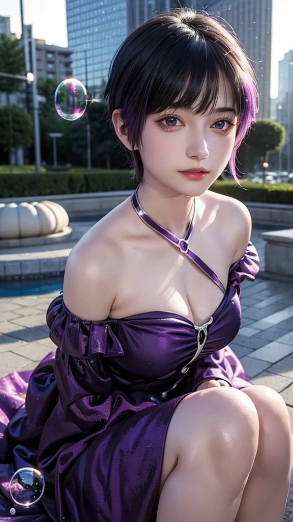 (Emo art:1.6), masterpiece, 4K, Bokeh, high school girl, Beautiful Face, (Cat ear:1.3), (Purple Hair:1.6) , (Japanese Idols:1.6), Blushed, (Purple maid costume :1.4), Looking at the audience, close,
(purple backdrop :1.4), ( A wall of lots of purple roses:1.6),Cute smile,
