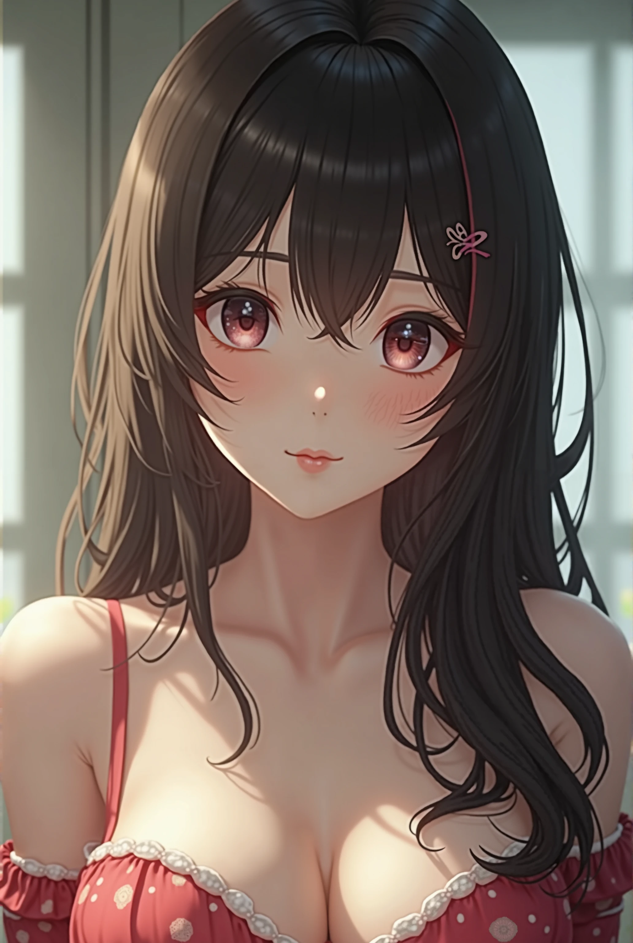 (masutepiece:1.4), (8K, Photorealistic, Raw photo, top-quality: 1.4), Japanese, ), 美丽的面容, (Realistic face:1.4), (Hair with attention to detail:1.3), Beautiful hairstyle, Realistic eyes, Beautiful fine eyes, (Realistic skin:1.3), Beautiful skin, Attractive, 超A high resolution, A hyper-realistic, A highly detailed, Golden ratio, (A detailed face:1.4), (Realistic medium sized breasts:1.4), (No bra:1.4), Lively_Nipples,