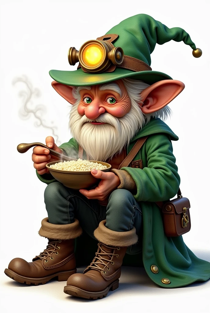 Bishop St Patrick as a very cute gnome drinking a Guinness holding a bishop's crook