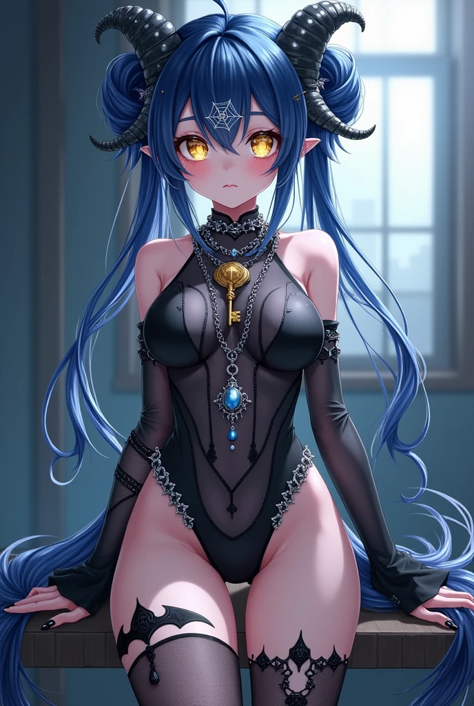 (Sexy elf), (multi colored hair:1.2), (dominatrix:'.1), (pulling on viewers leash), (sexy makeup:1.1), (full body), (detailed diagusted expression with cruel eyes and a frown:1.2), (detailed face and eyes:1.2), (detailed hands and fingers:1.2), (slight tummy), (thick thighs), (wide hips:1.1), (slim waist), (leather bondage outfit:1.2), (thick leather choker), standing, (riding crop:1.1), (gothic tattoos:1.2), (multiple piercings:1.2), (body tattoos:1.1), (body piercings:1.1), (medium breasts:1.2), (busty), (deep cleavage:1.2), (labia outline:1.3), (hard teat:1.3).